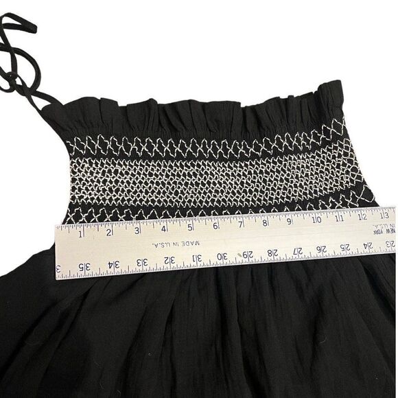 SHONA JOY Dress WMNS 6 Black Midi‎ Leda One Shoulder Tiered *MISSING WAIST TIE* - Picture 5 of 11